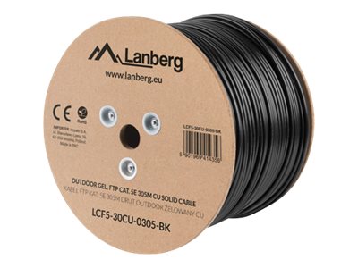 Lanberg FTP monolīts kabelis cat.5e 305m melns