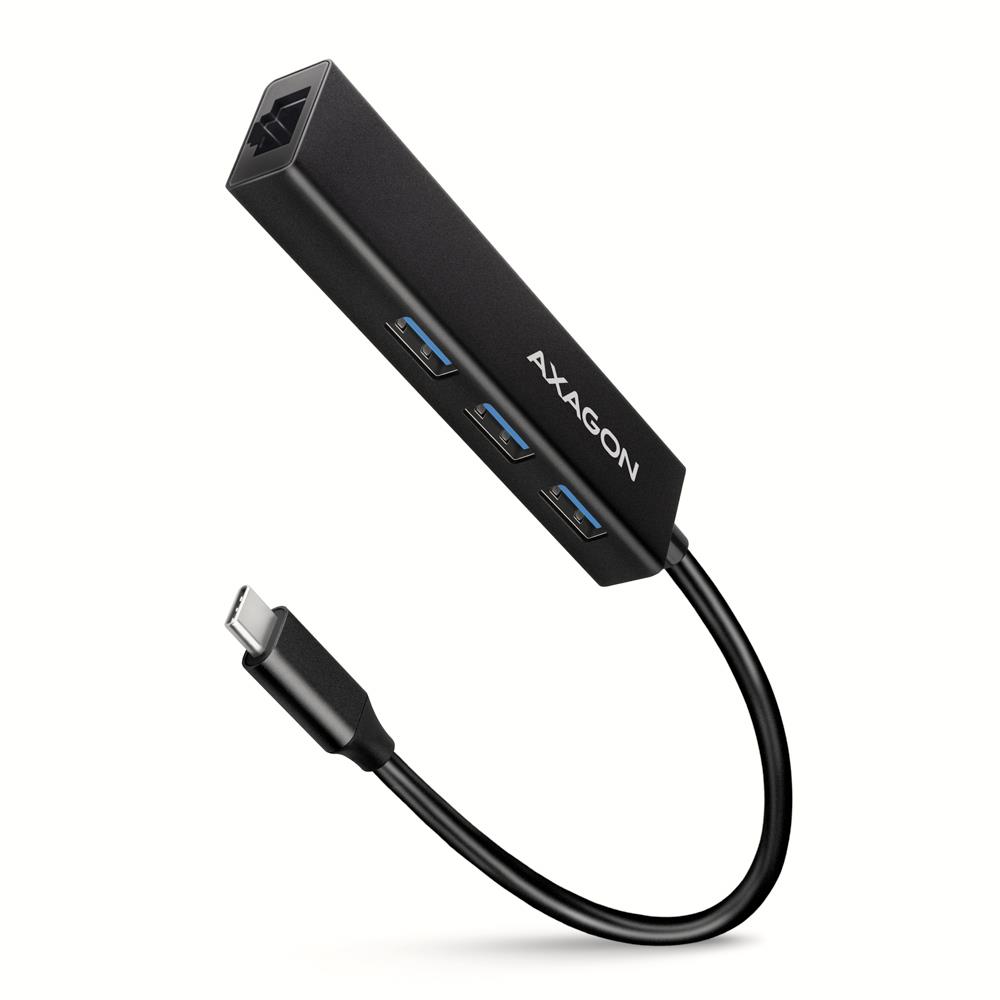USB-C sadalītājs 4 portu ar LAN 0.2m HMC-GL3A Axagon