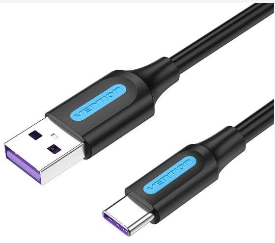 Kabelis USB-C uz USB2.0 2m melns Vention