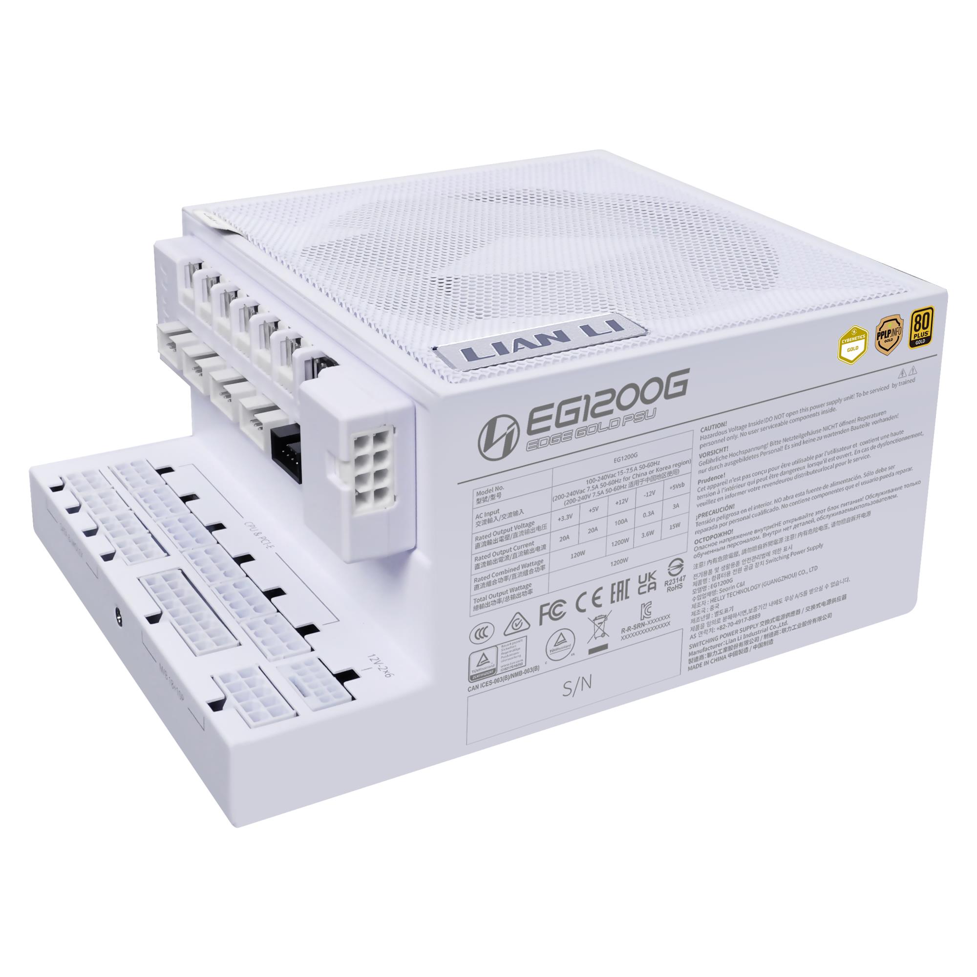 Power Supply|LIAN LI|EDGE GOLD 1200|1200 Watts|Efficiency 80 PLUS GOLD|PFC Active|G9P.EG1200G.WH00.EU