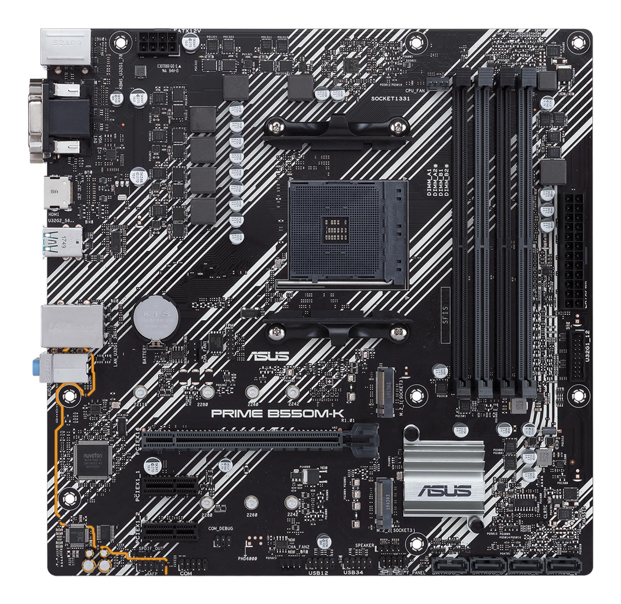 Mātesplate ASUS Prime B550M-K AMD B550 SAM4 DDR4 MicroATX