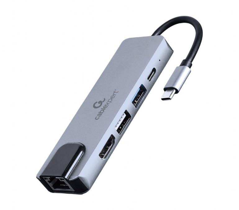 Gembird USB-C uz HDMI/USB3 5in1 adapteris