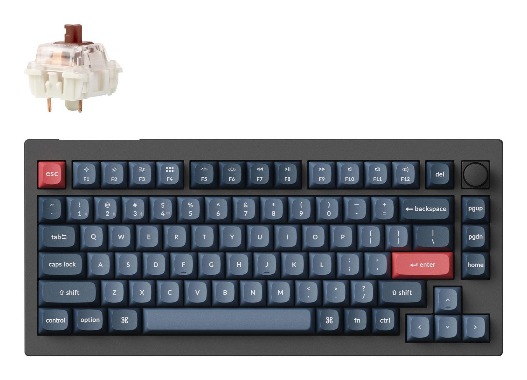Bezvadu tastatūra KEYCHRON V1 Max RGB Carbon melna