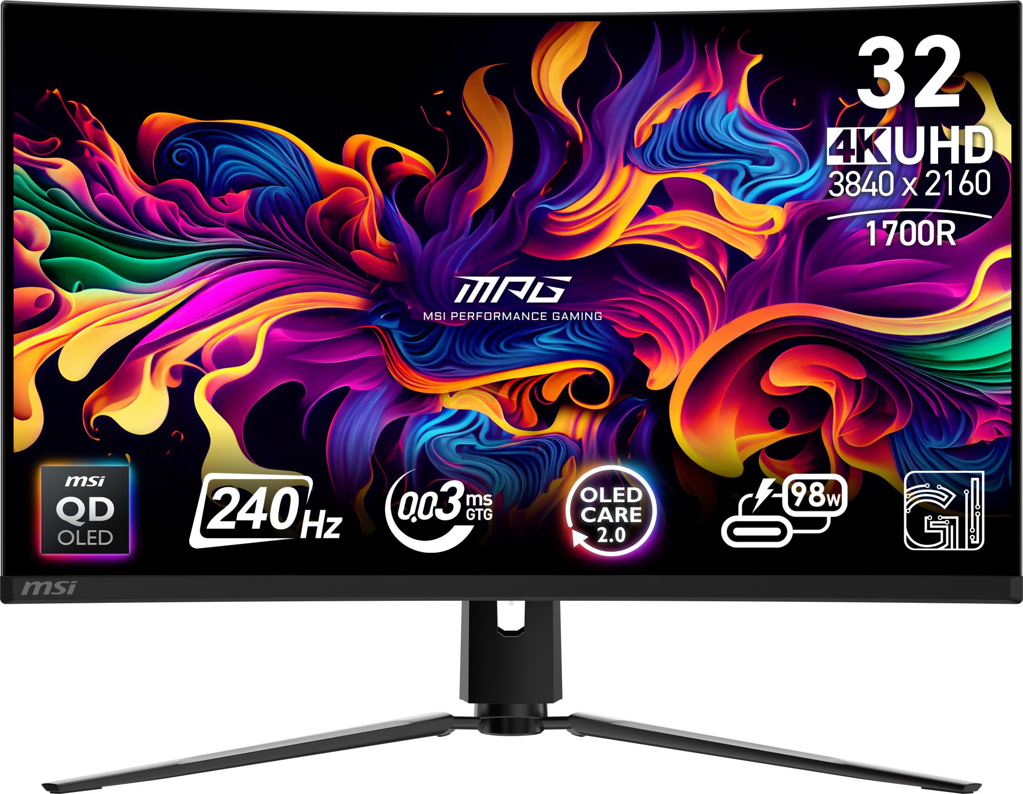 Monitors MSI MPG 321CURX QD-OLED 31.5" spēļu izliekts 4K 3840x2160 240Hz 0.03ms