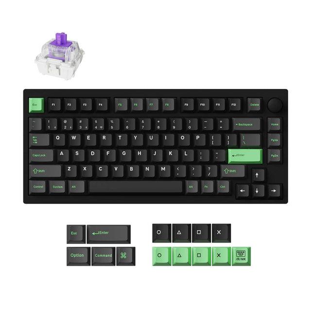 Bezvadu tastatūra KEYCHRON P1 HE RGB Black P1H-M1Z