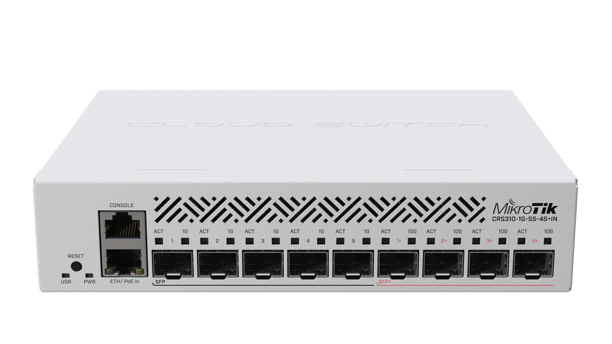 Komutators MIKROTIK CRS310-1G-5S-4S+IN L3 PoE 1 ports