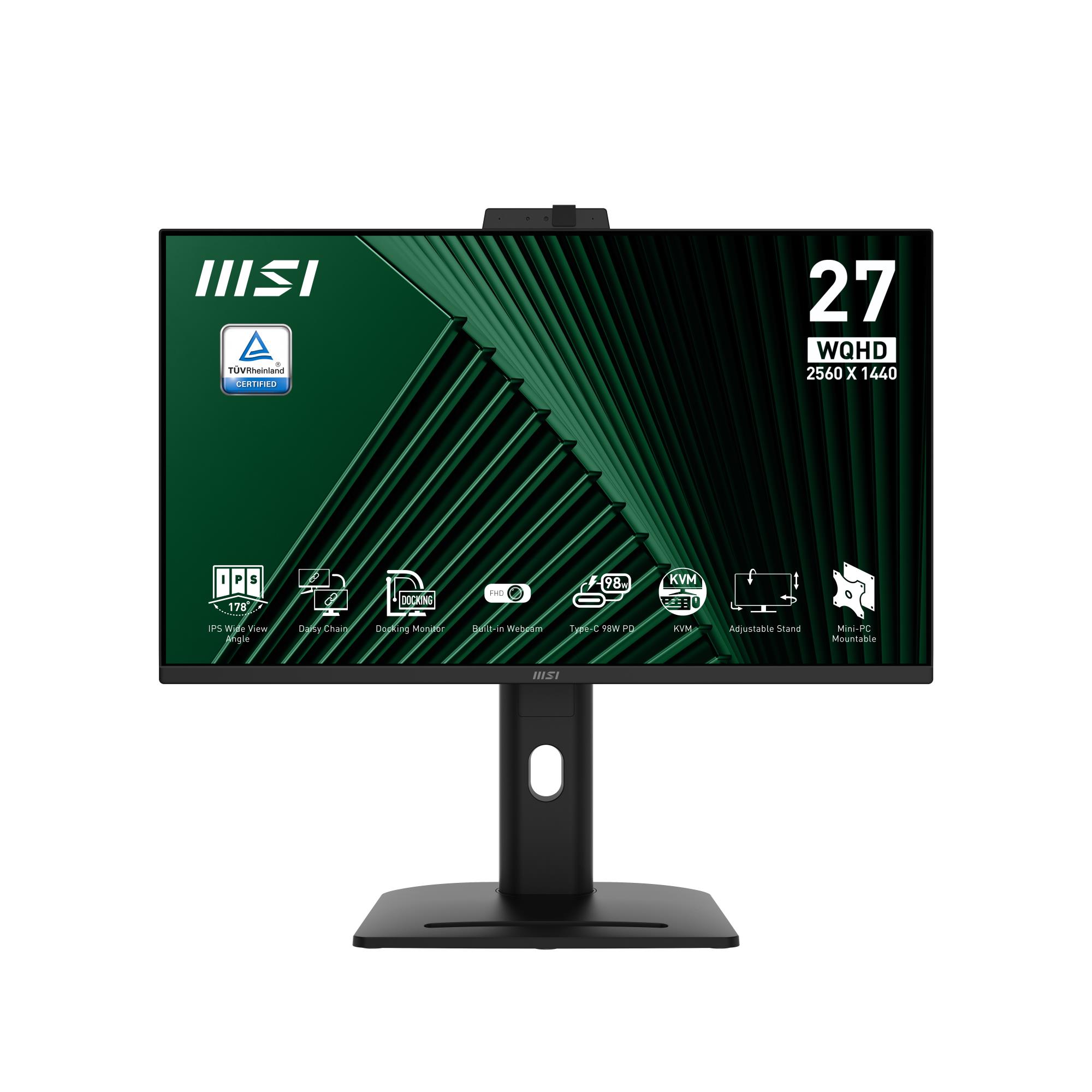 LCD monitors MSI PRO MP275QPDG 27" biznesa IPS 2560x1440 100Hz 5ms ar skaļruņiem