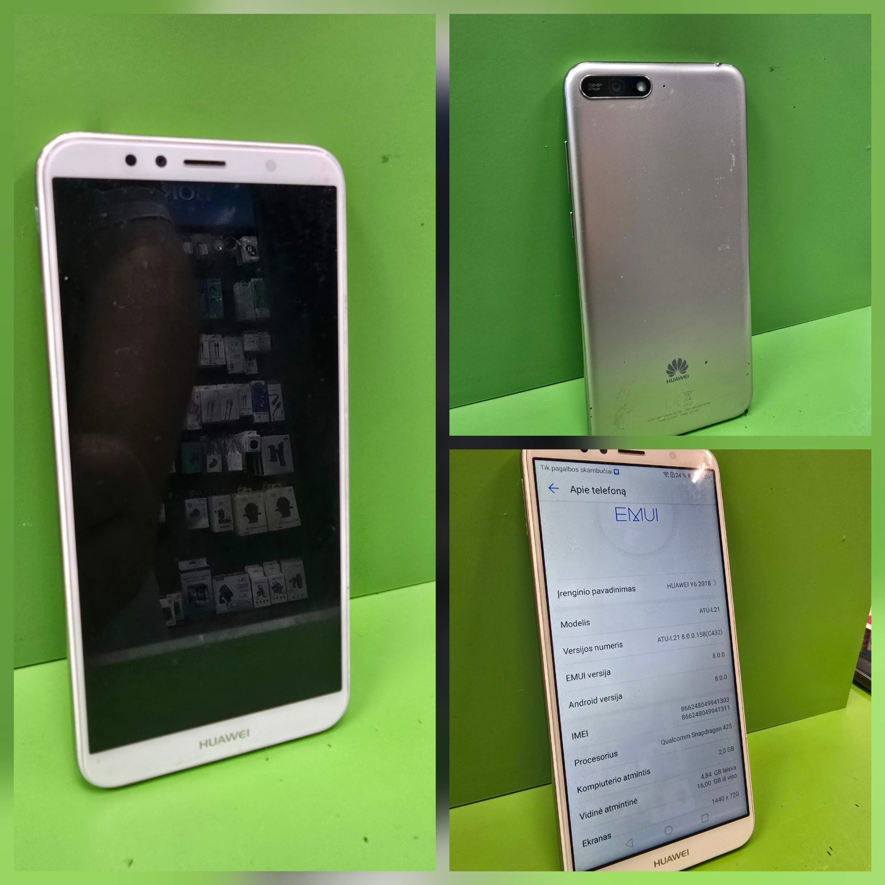 Huawei Y6 2018 16GB (Lietota prece)