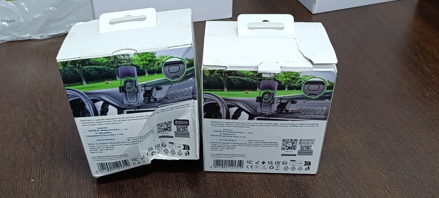 Borofone Car turētājs BH223 Follower with induction charging to windshield melns (damaged packaging)