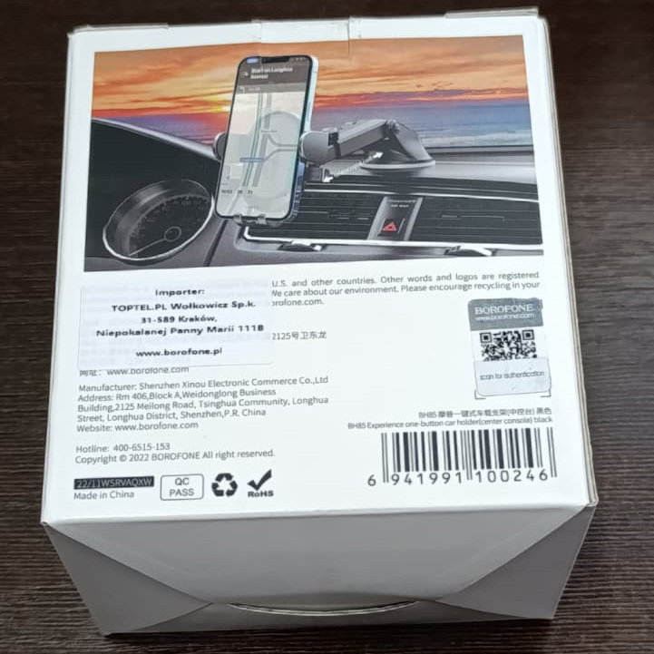 Borofone automašīnas turētājs BH85 Experience ar piesūcekni, melns (bojāts iepakojums)
