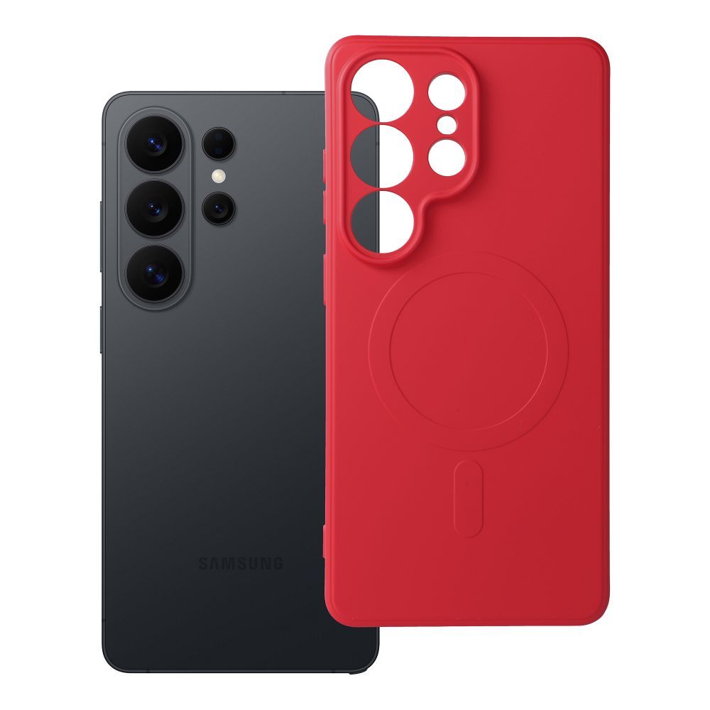 Silikona Magnētiskais viedtālruņa apvalks, saderīgs ar MagSafe, paredzēts SAMSUNG S26 Ultra, sarkans