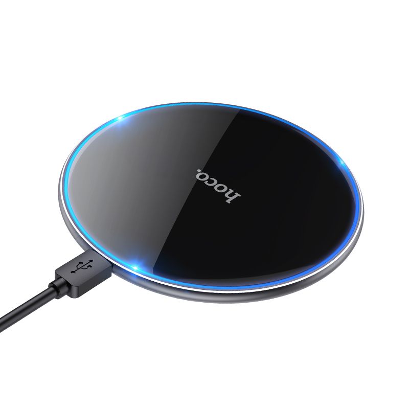 Bezvadu lādētājs Hoco 2A 15W ar gaismu CW6 PRO melns