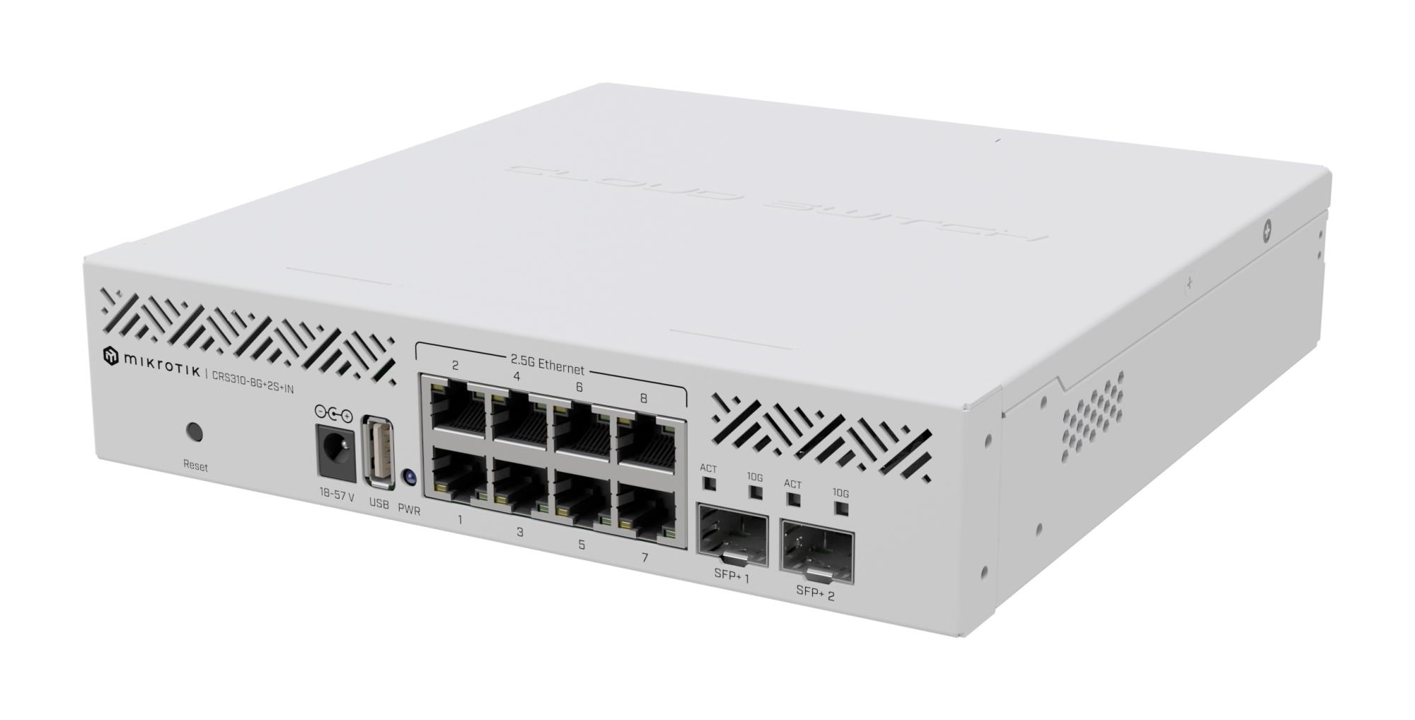 Komutators MIKROTIK CRS310-8G+2S+IN 8xGbE 2xSFP+