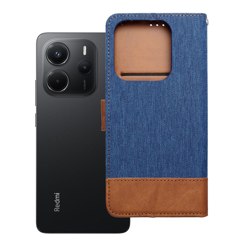 Viedtālruņa apvalks JEANS Book priekš Xiaomi Redmi Note 14 5G - zils