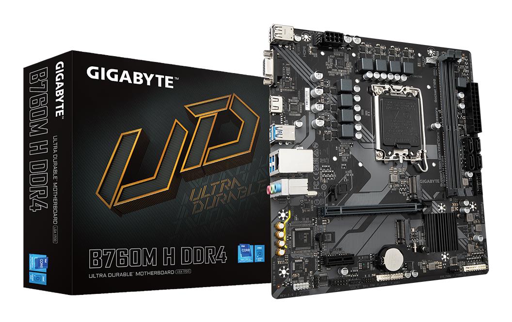 Mātesplate Gigabyte B760M H DDR4 Intel B760 LGA1700 Micro-ATX DDR4 2x Slots 2x M.2