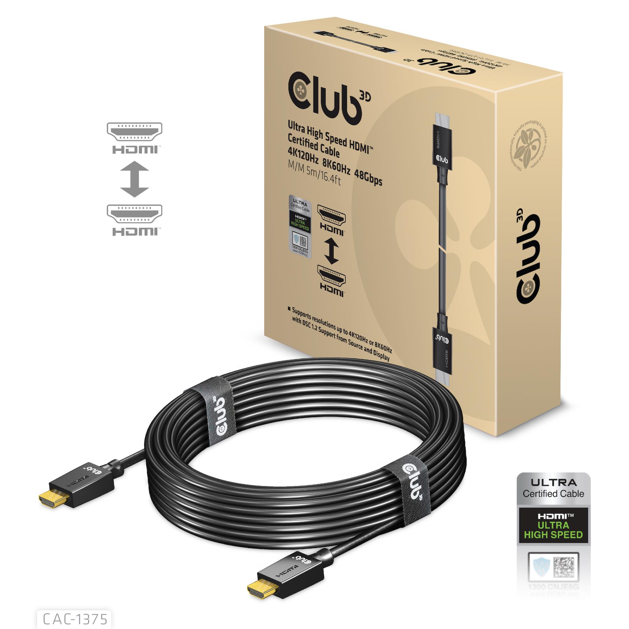 HDMI kabelis 5m CAC-1375 Club3D