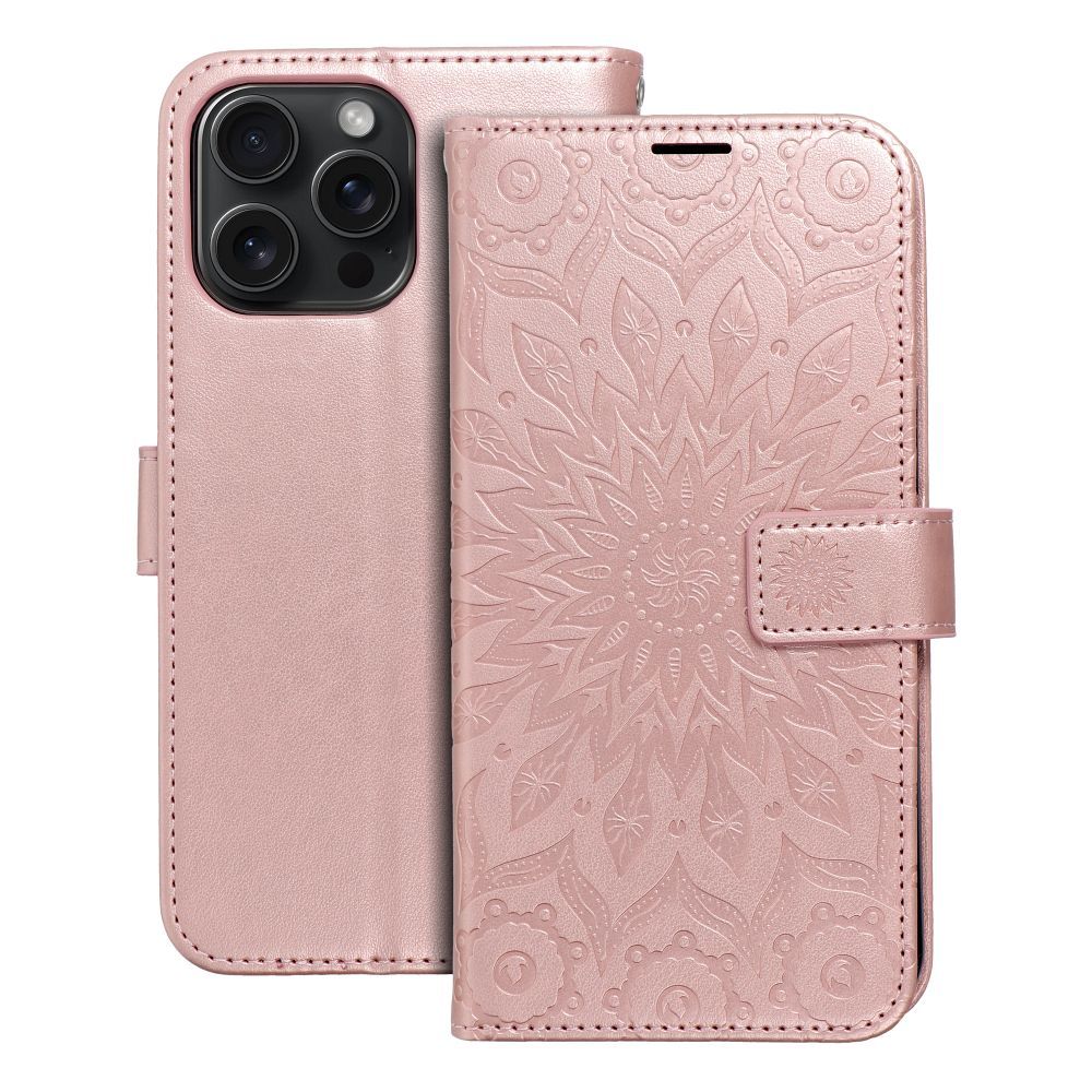 Flip case for iPhone 15 PRO MAX Mezzo Book mandala rose gold