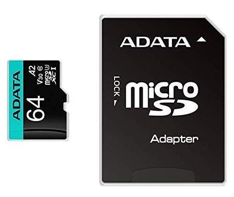 Adata Micro SDXC 64GB atmiņas karte ar adapteri