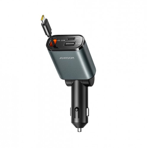 Automašīnas lādētājs Joyroom "JR-CCL07" melns 30W (1xPD / 1xQC3.0) + "Lightning" kabelis
