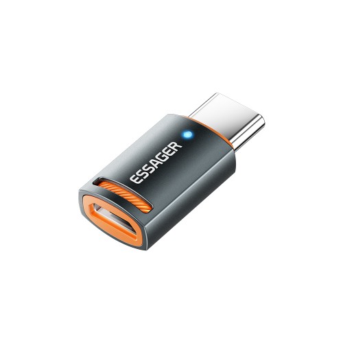 Adapteris Essager HuntC melns (In: MicroUSB / Out: Type-C)
