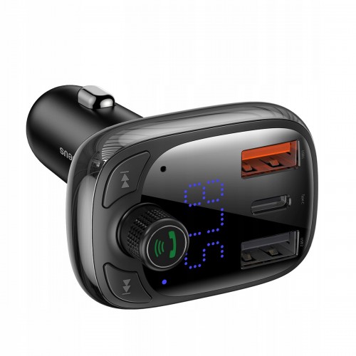 Auto lādētājs Baseus "PPS Quick" Melns (lādētājs / FM Transmitter / USB / Hands Free)