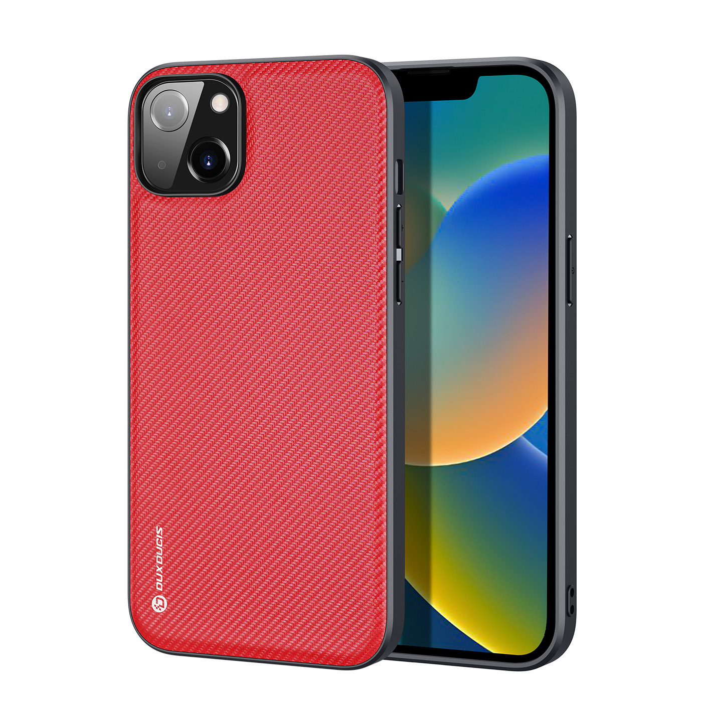 Dux Ducis Fino viedtālruņa apvalks iPhone 14 Plus sarkans, izgatavots no neilona