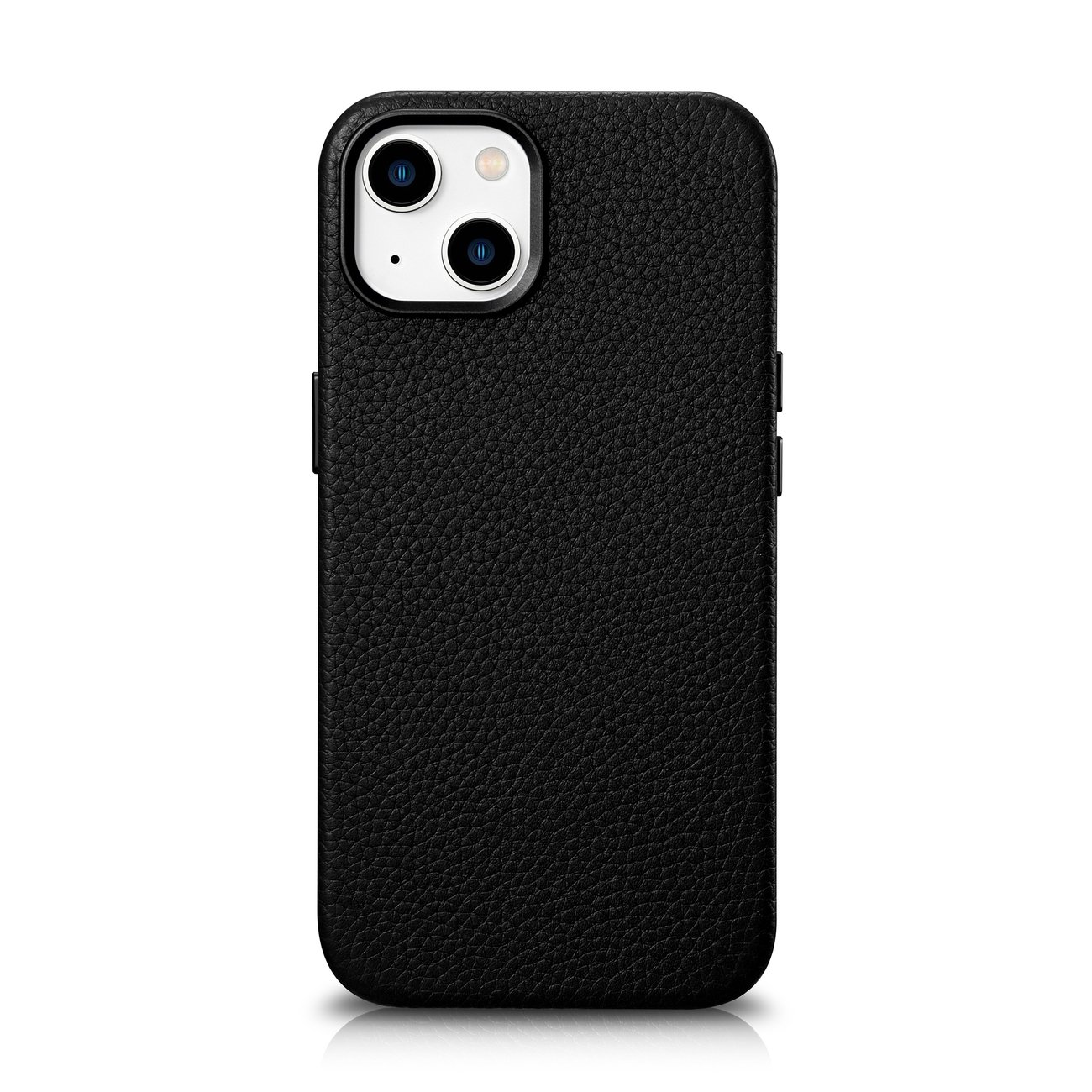 iCarer Litchi Premium ādas viedtālruņa apvalks iPhone 14 Plus Magnētiskais ādas apvalks ar MagSafe Melns (WMI14220711-BK)