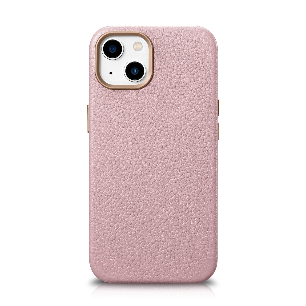 iCarer Litchi Premium ādas viedtālruņa apvalks iPhone 14 Plus Magnētiskais ādas apvalks ar MagSafe Rozā (WMI14220711-PK)