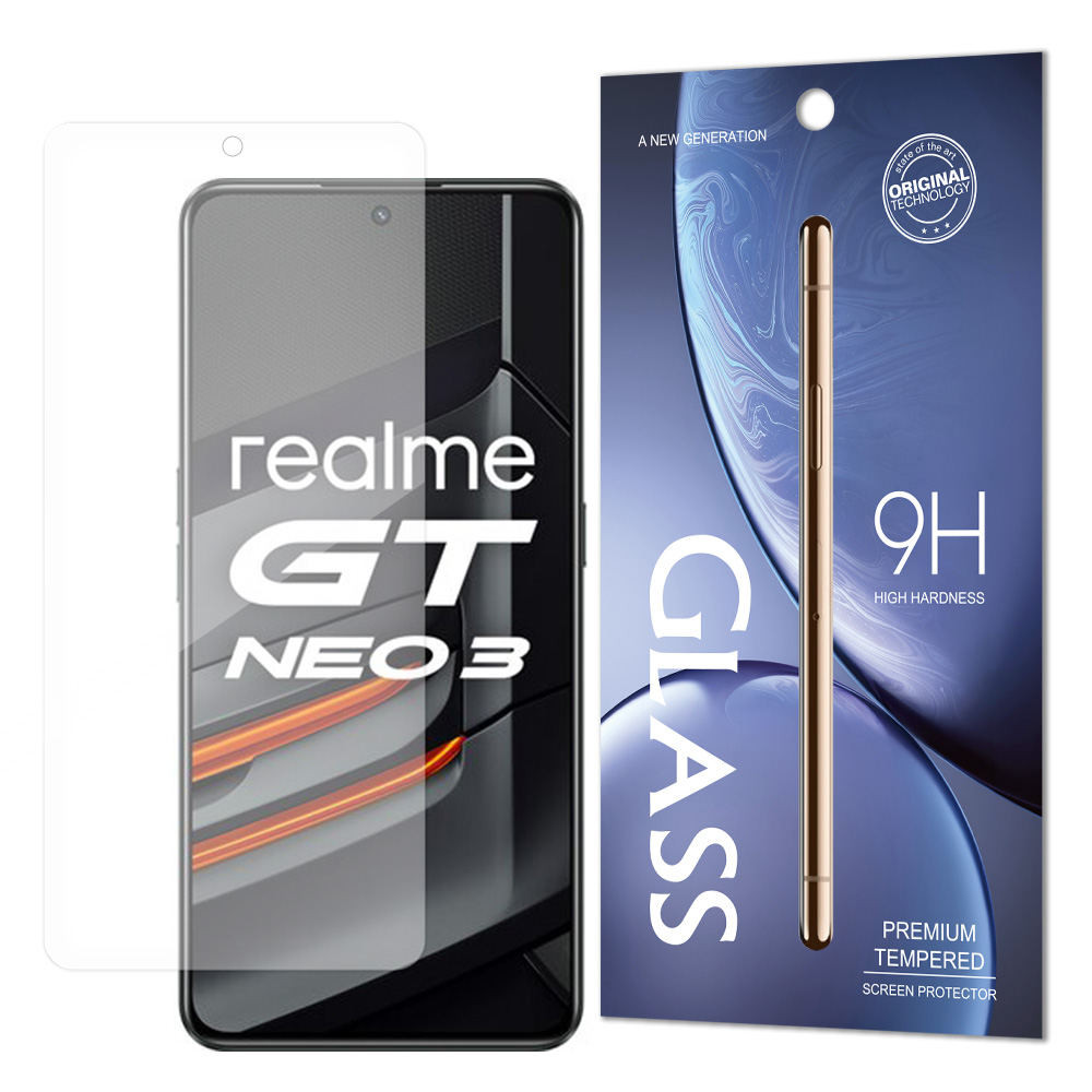 Rūdītais stikls 9H rūdītais stikls Realme GT Neo 3 (iepakojums - aploksne)