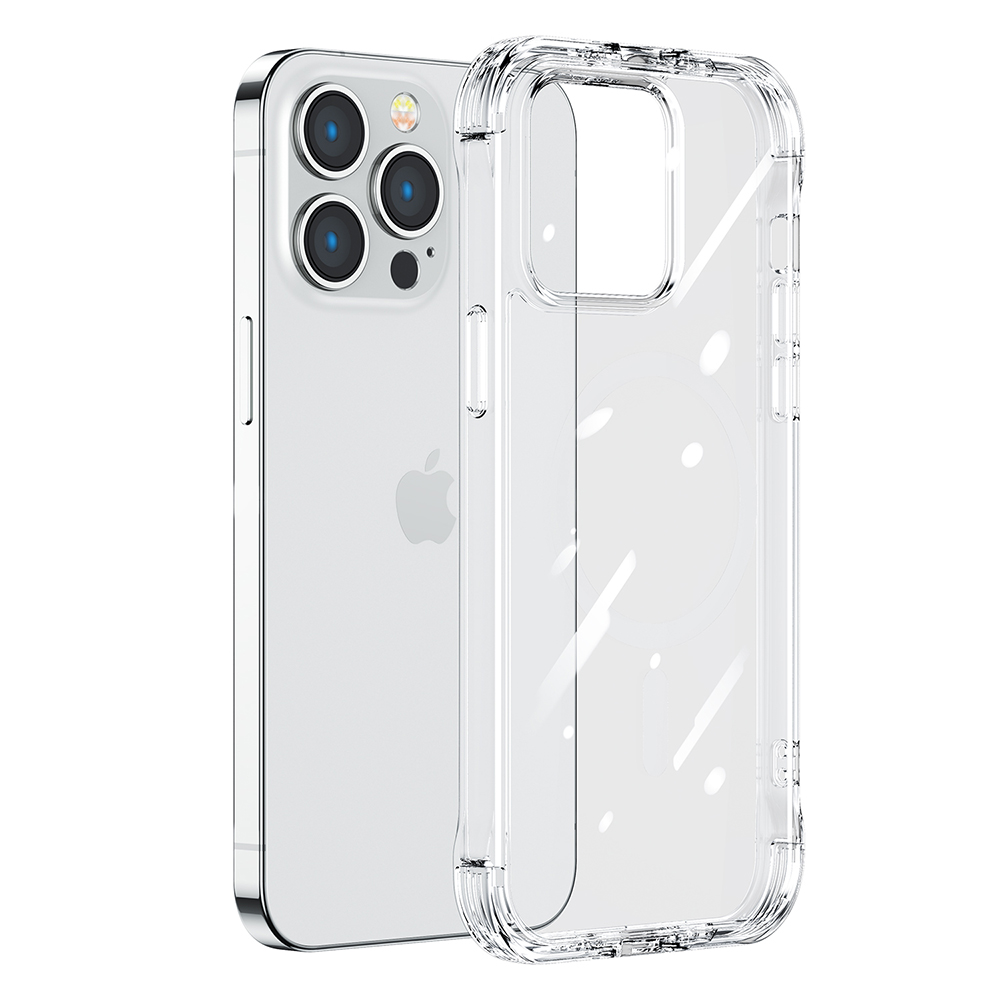 Joyroom Defender sērijas apvalks iPhone 14 Plus bruņots āķa apvalks ar statīvu caurspīdīgs (JR-14H3)