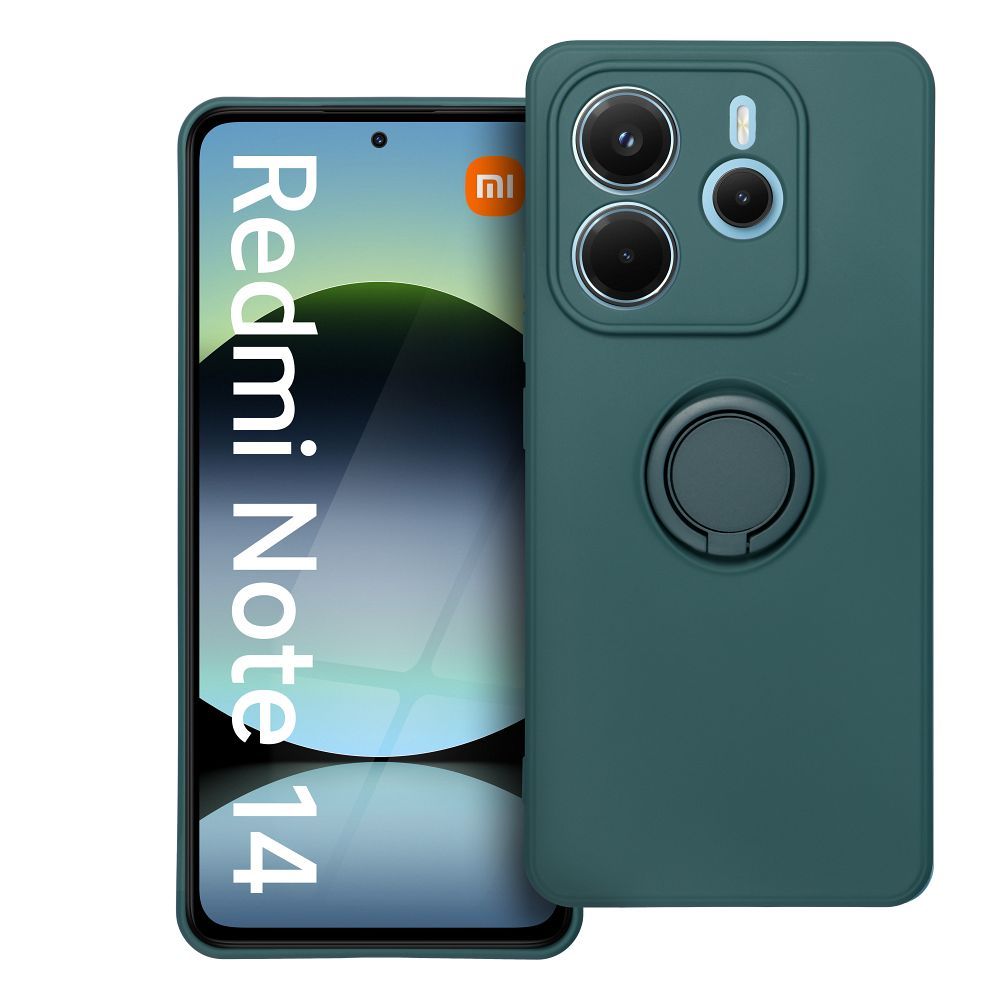 Silikona RING viedtālruņa apvalks XIAOMI Redmi Note 14 5G zaļš