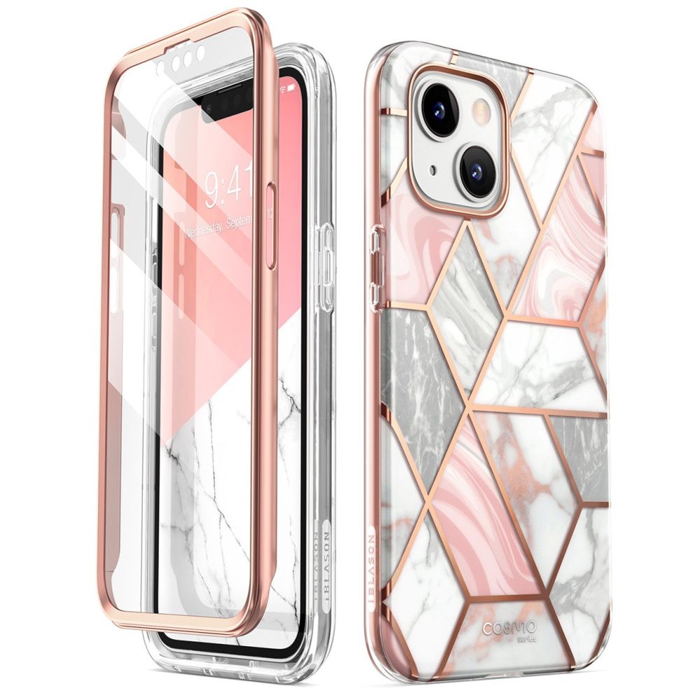 Supcase Cosmo viedtālruņa apvalks iPhone 14 Plus - rozā marmora krāsa