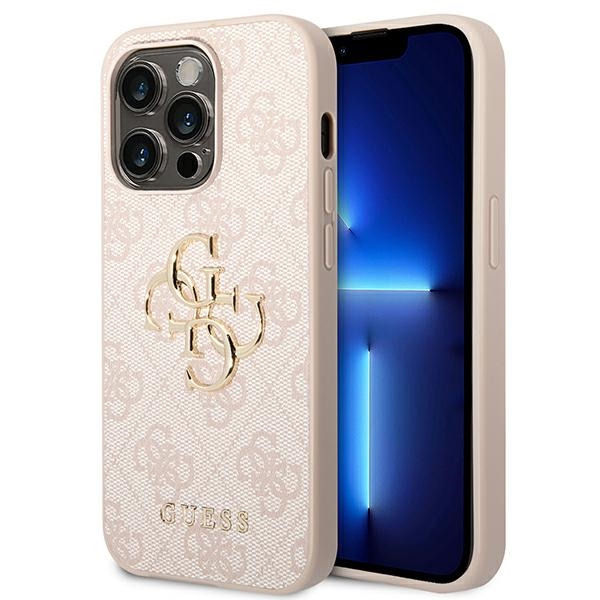Guess GUHCP14X4GMGPI iPhone 14 Pro Max 6,7 rozā ciets apvalks 4G Big Metal Logo