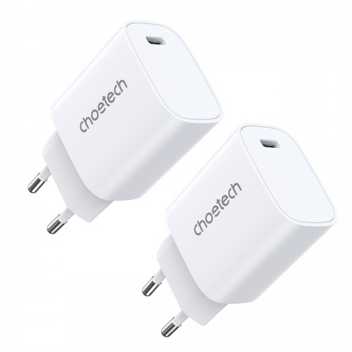 Lādētājs Choetech Q5004 balts (USB-C / 20W) (2 gab.)