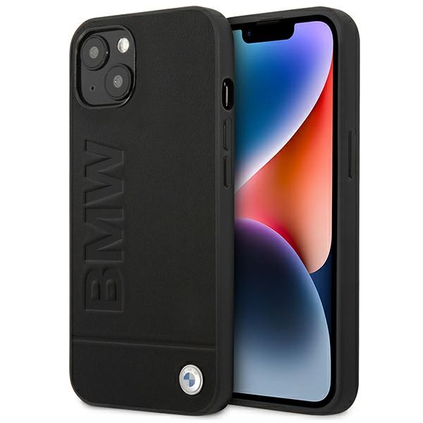 BMW BMHCP14MSLLBK iPhone 14 Plus 6.7 - melns ādas uzspiedums