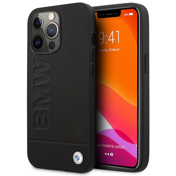 Viedtālruņa apvalks BMW BMHMP14LSLLBK iPhone 14 Pro 6,1" melns/melna cietais apvalks Paraksta Logotipa Iespaids Magnētiskais