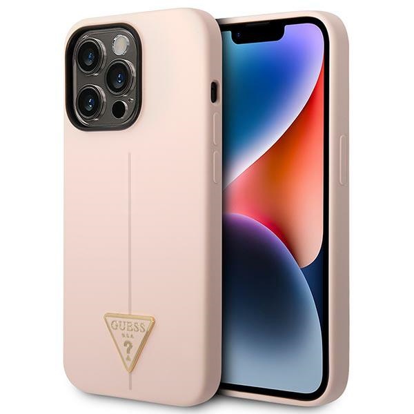Guess GUHCP14LSLTGP iPhone 14 Pro 6.1 "rozā/rozā cietais apvalks Silikona Triangle