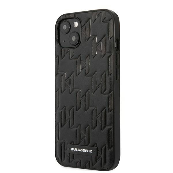 Viedtālruņa apvalks Karl Lagerfeld KLHCP13SMNMP1K iPhone 13 mini 5,4\" melns / melns Monogrāmas plāksne