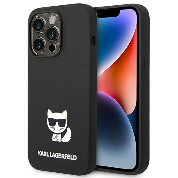 Karl Lagerfeld KLHCP14LSLCTBK Silicone Choupette Body vāciņš ierīcei iPhone 14 Pro 6.1", melns