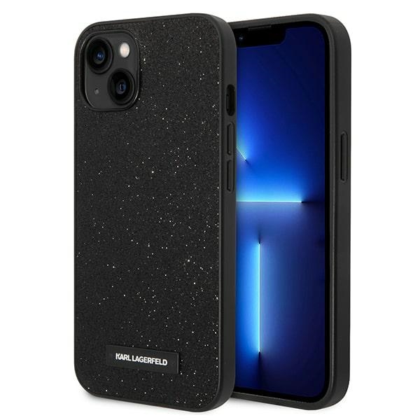 Viedtālruņa apvalks Karl Lagerfeld KLHCP14MG2ELK iPhone 14 Plus 6.7\" melns / melns Glitter Plaque Logo