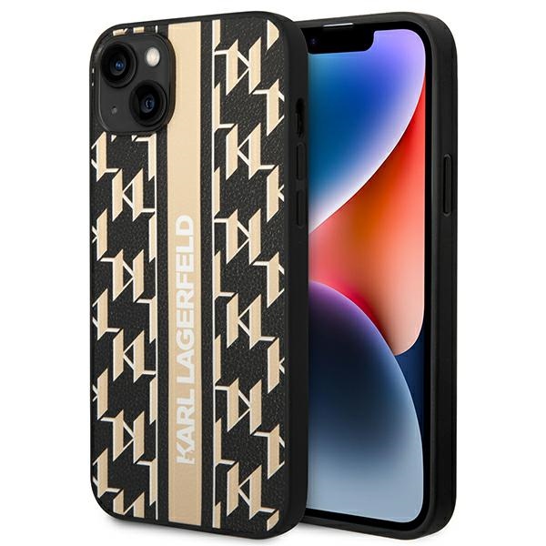 Karl Lagerfeld KLHCP14MPGKLSKW iPhone 14 Plus 6.7 "cietais apvalks brūns / brūns Monogrammas Svītra