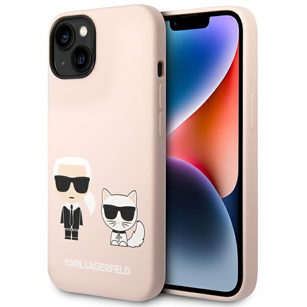 Karl Lagerfeld KLHMP14SSSKCI iPhone 14 6.1 "cietais apvalks gaiši rozā / gaiši rozā Silikona Karls & Choupette Magsafe