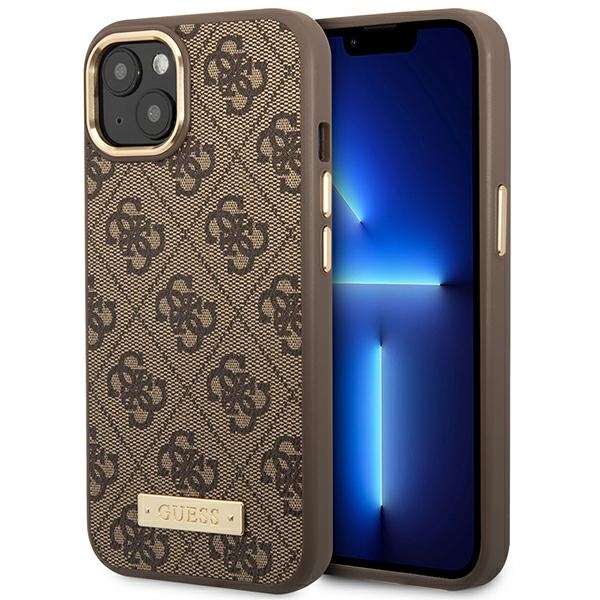 Guess GUHMP14MU4GPRW iPhone 14 Plus 6.7 "brūns / brūns cietais apvalks 4G Logo Plate MagSafe