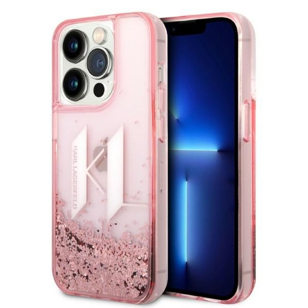 Karl Lagerfeld KLHCP14LLBKLCP iPhone 14 Pro 6.1 "rozā / rozā cietais apvalks Liquid Glitter Big KL