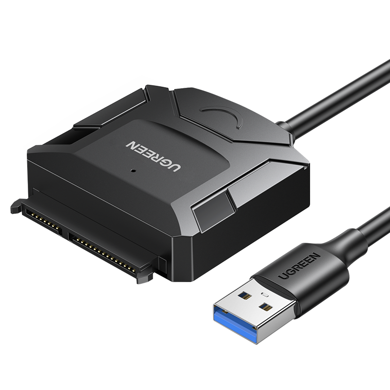 Ugreen CR108 2.5'' / 3.5'' cietā diska adaptera kabelis (USB-A 3.0 - SATA) - melns