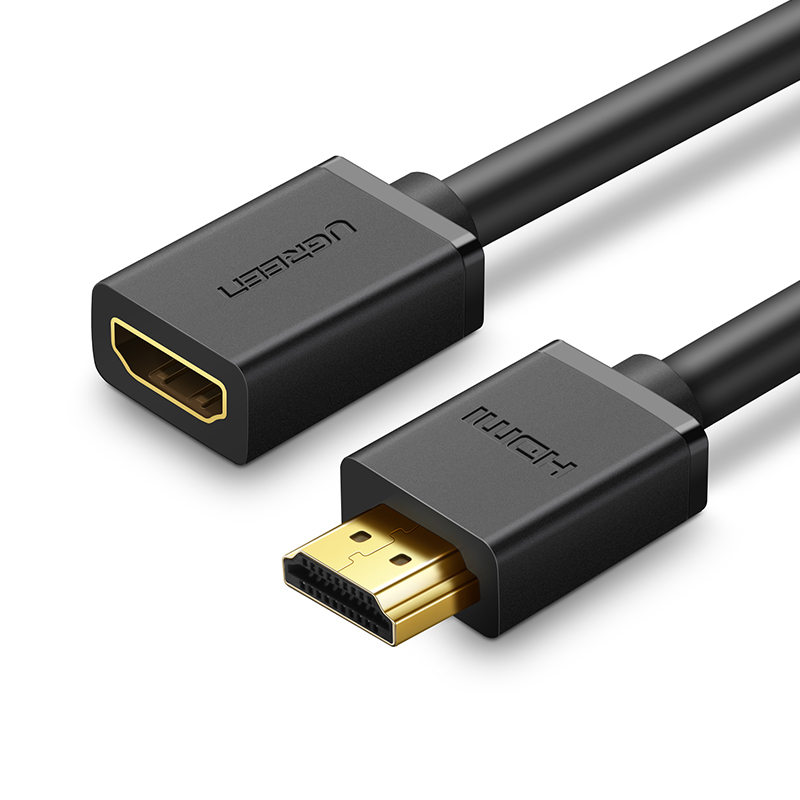Ugreen HD107 10141 HDMI (tēviņš) - HDMI (mātīte) 4K kabelis 1m - melns