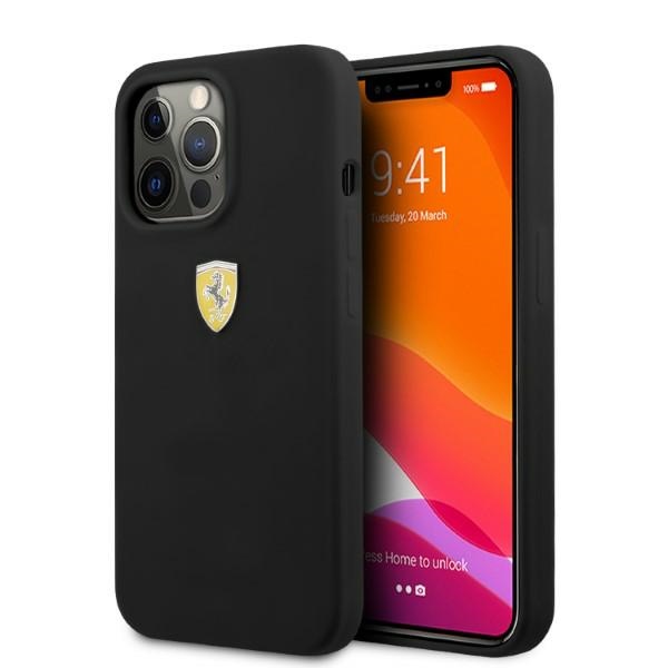 Ferrari FESSIHMP13LBK iPhone 13 Pro / 13 6.1 ciets apvalks silikona MagSafe melns