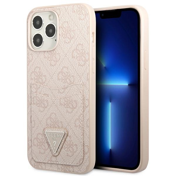 Viedtālruņa apvalks iPhone 13 Pro / 13 6.1 rozā ar 4G trijstūra logotipu un kartes nodalījumu