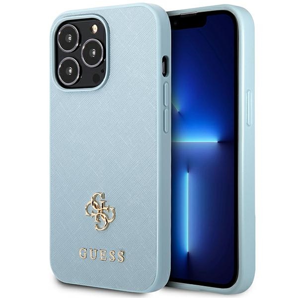 Viedtālruņa apvalks iPhone 13 Pro / 13 6.1 Saffiano 4G mazā metāla logotipa zilā