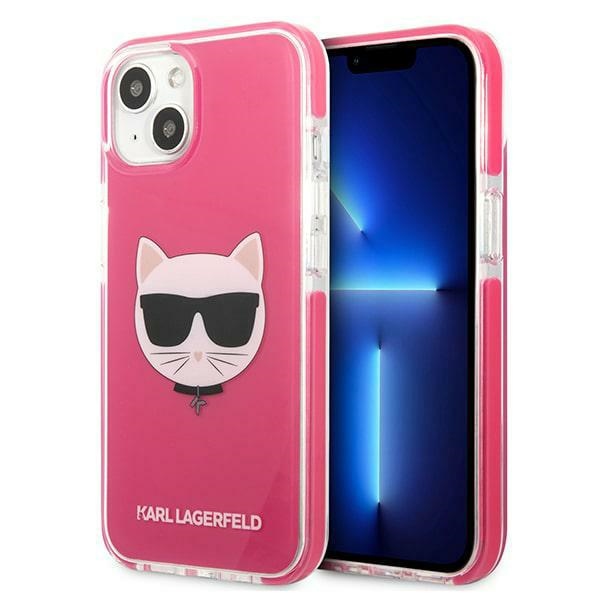 Karl Lagerfeld Choupette Galvas viedtālruņa apvalks iPhone 13 - fuksija